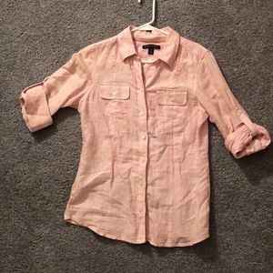 Pink button-up shirt